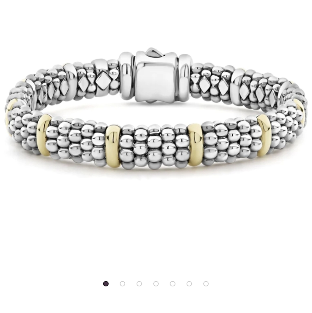 LAGOS 18k Gold station 9mm bracelet - Caviar collection